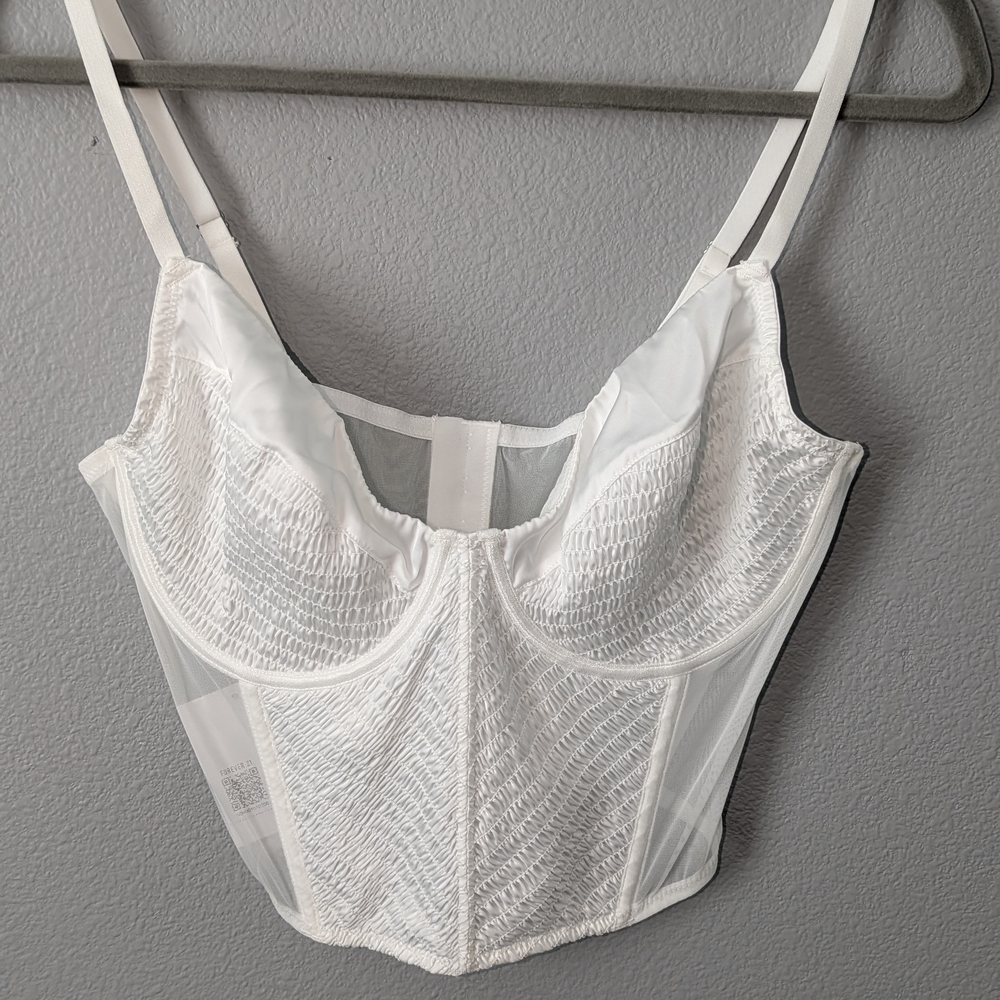 Forever 21 White Textured Bustier